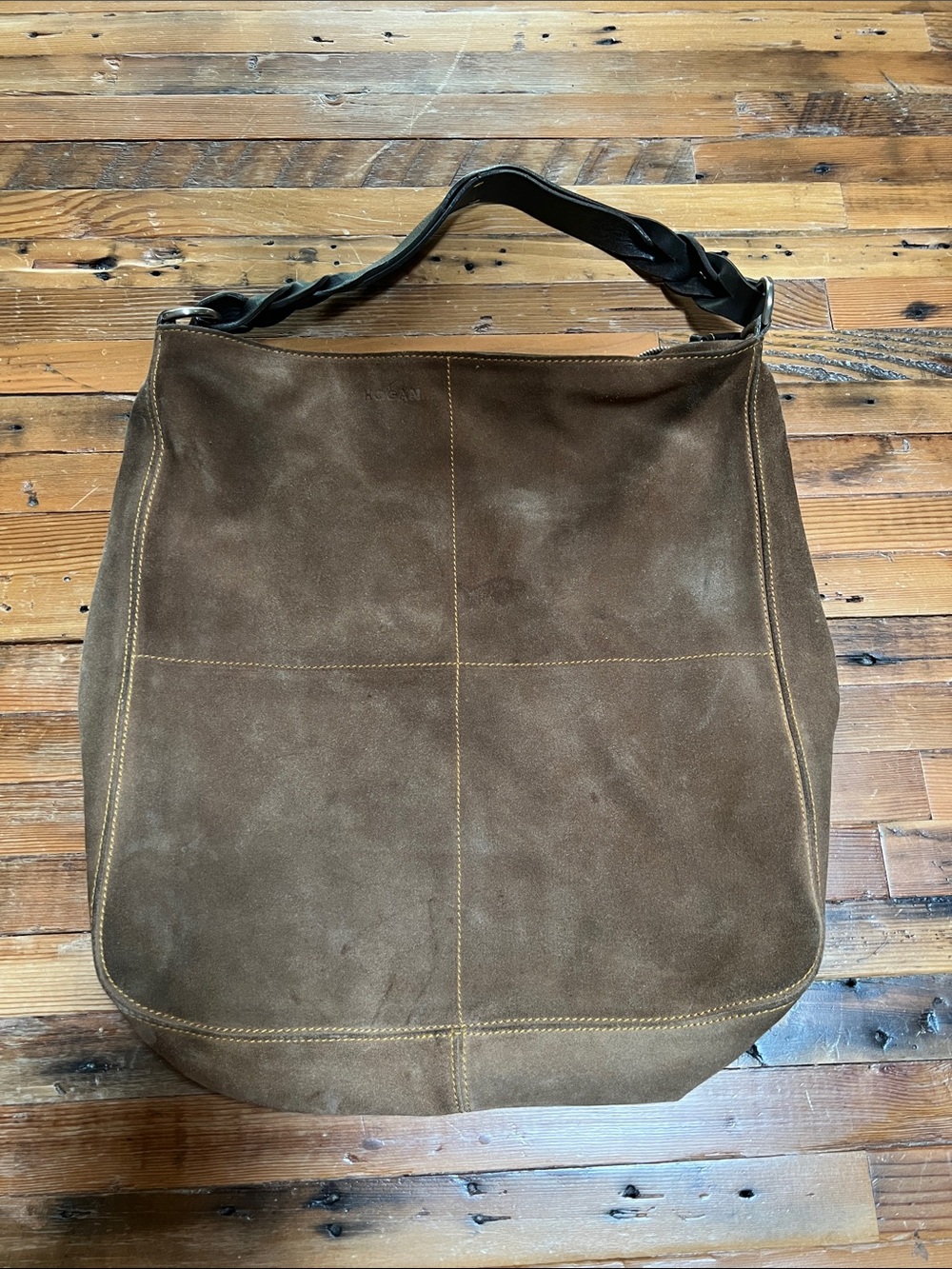Hogan Suede Bucket Tote Hobo